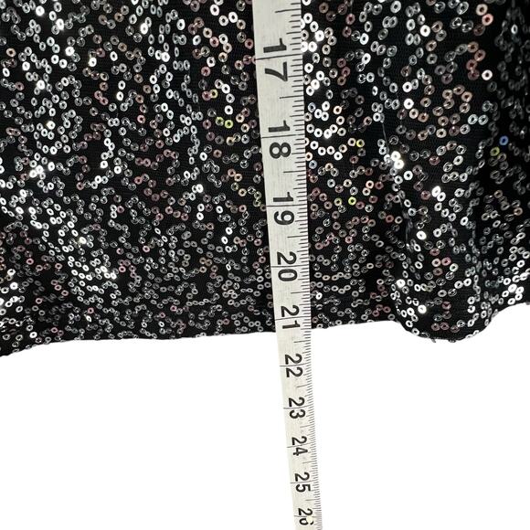 Nina Leonard Jacket Womens XL Black Sequined Cardigan Sparkle Evening Classic - Picture 10 of 16